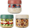 Povinmos 3Pack Overnight Oats Containers with Lids,10oz Glass Jar with Scew Lid,Salad Dressing