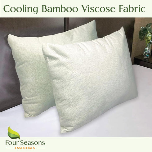 Four Seasons Essentials Body Size Waterproof Pillow Protector, Natural Viscose Bamboo Pillow Covers, Hypoallergenic