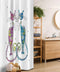 Ambesonne Cat Stall Shower Curtain, Couple of Cats Floral Friends Ornament, Fabric Bathroom Decor Set, 36" W x 72" L