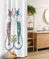 Ambesonne Cat Stall Shower Curtain, Couple of Cats Floral Friends Ornament, Fabric Bathroom Decor Set, 36" W x 72" L