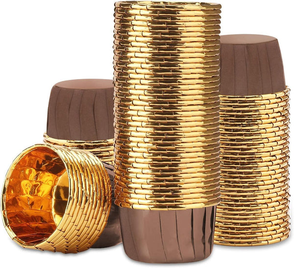EUSOAR 100pcs 3.5 oz Aluminum Foil Cupcake Ramekins, Muffin Liners, Little Foil Cups for Baking