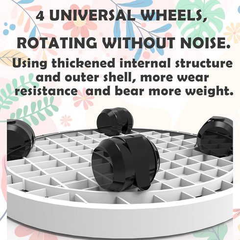 WanderingDonkey 2 Pack 12.6 Inch of Heavy Duty Plant Caddy with Wheels,Rolling Plant Stand Pot Trolley,Wheeled Planter