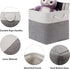 Cube Storage Bins, 11 Inch Collapsible Fabric Storage Bin with Handles, Foldable Storage Cubes (White/Gray, 6 Pack)