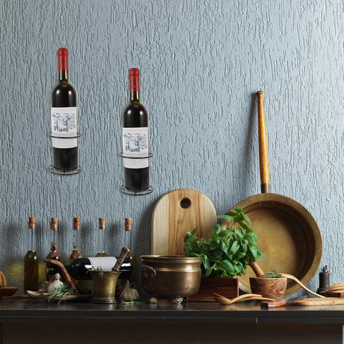 LIFKOME 2Pcs Wall Mounted Wine Rack, Red Wine Display Holder for Kitchen Pantry, Bar, Wine Cellar