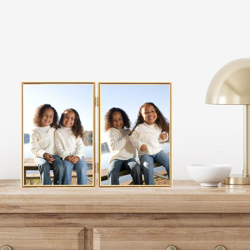 Lawrence Frames Metal Frame, Simply Gold, 5x7 Double