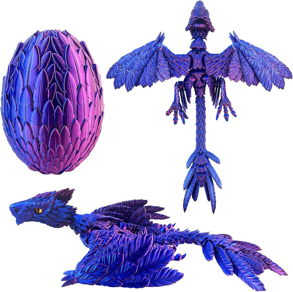 Extra Large Dynamic 3D Printed Dragon Egg with Dragon InsideOpen and Close