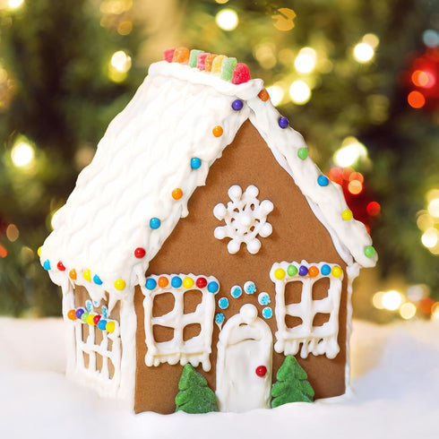 Wehhbtye 52 Sets Packaging Christmas Gingerbread House Cardboard, Gingerbread House Shaped Boxes with Stickers, Xmas