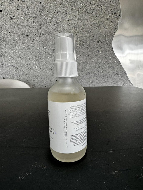 AIIR Amethyst Hair + Energy Refresher - 2 Fl Oz Crystal Infused Room and Hair Mist with Rose Water