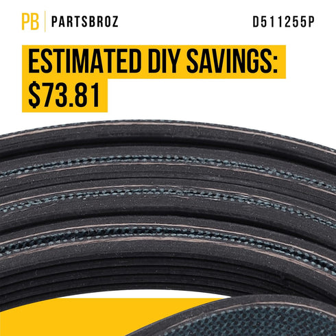 PartsBroz D511255P Cylinder Belt, Compatible with SpeedQueen Washer Dryer, Ultra Durable Replacement