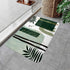 Green Mid Century Bath Rugs for Bathroom, Modern Boho Geometric Abstract Emerald Green Minimalist Striped Non Slip Flannel Bathroom Rug, Dry Fast Water Absorbent Bath Mats, 17x29 Inch by Hjokiupt
