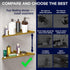 iReef way 14" Corner Shower Shelf for Inside Shower - Adhesive/Stick/Drill/No Drill - Floating Strong Gold Corner
