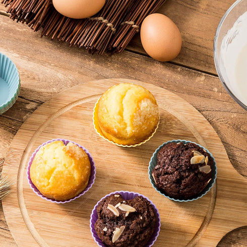 Reusable Silicone Cupcake Liners, Non-Stick Baking Muffins Mold, Set of 12 Kitchen Accessories