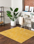 Unique Loom Trellis Frieze Collection Area Rug - Geometric (3' Square, Yellow/ Ivory) by Unique Loom