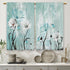 Farmhouse Flower Kitchen Curtains, Teal Rustic Daisy Floral Short Cafe Window Drapes, Vintage Turquoise Rod Pocket