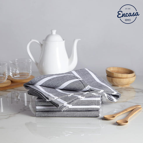 Encasa Kitchen Dish Towels Set, Hand and Tea Cloth for Cleaning & Quick Drying, 4 Pc Set