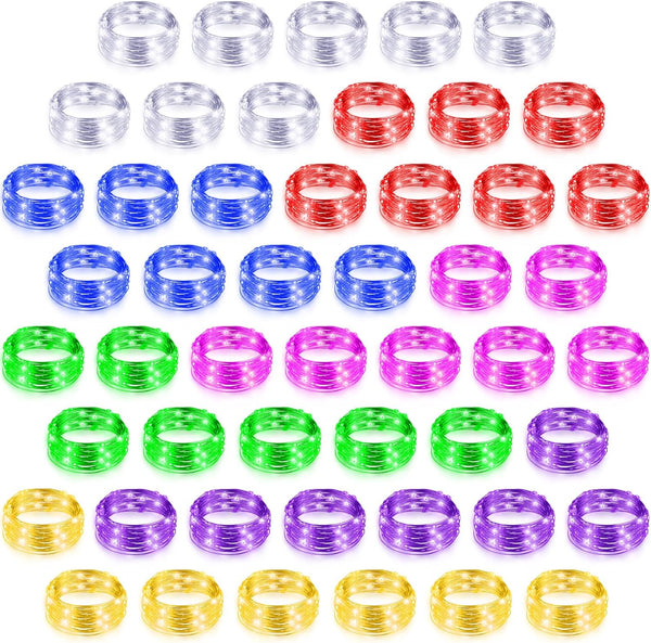 Tuanse 50 Pack LED Fairy Lights Colored Battery Operated String 3 Speed