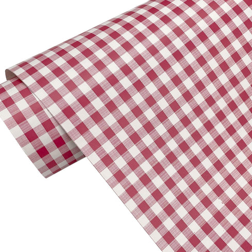 Yifely Red Holiday Gingham Drawer Paper, Self-Adhesive Shelf Liner, Makeup Cabinet Decor, 17.7 Inch by 9.8 Feet