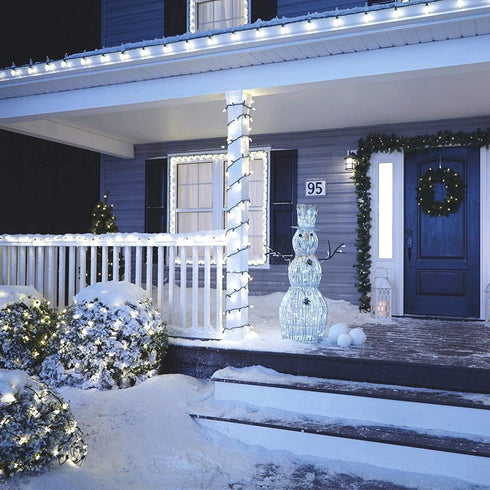 Bushes,100LED 5ftx5ft LED Christmas Net Lights Outdoor Christmas Decorations for Connectable Green Wire Net Christmas