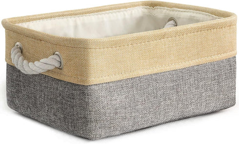 TheWarmHome Small Storage Bins Basket for Organizing Shelves - Fabric Storage Cubes for Clothes, Toys, and More