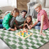 Room,5x8 Area Rugs for Bedroom Living Green and White Fluffy Soft Checkered Rug Fuzzy Shag Shaggy Carpet, Indoor Plush