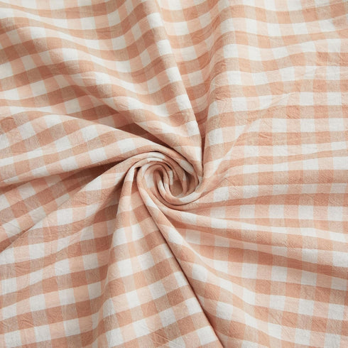 2 20x30 Inch, KKJIAF Pcs Plaid Ruffle Pillow Case Queen Size, Cotton Gingham Ruffled Euro Sham Pillow Covers Linen Feel