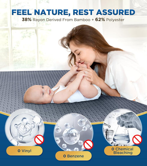 Premium 100% Waterproof Cal King Mattress Protector, Breathable Cooling 3D Air Fabric Cover, Hypoallergenic, 8-21''