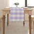 NATUS WEAVER Lilac & White 2 Side Buffalo Check Farmhouse Table Runner for Family