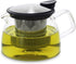 Forlife Bell Glass Teapot with Basket Infuser, 14-Ounce/430ml, White