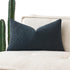 MIULEE Textured Boucle Throw Pillow Cover Navy Blue Accent Solid Lumbar Pillow