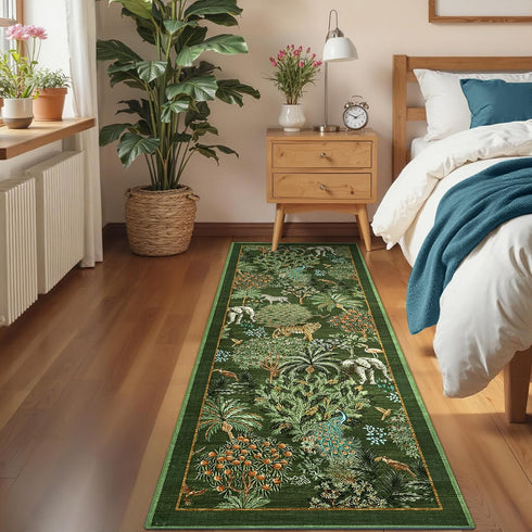 2x6 GarveeHome Jungle Rug Kitchen Runner Rug Non Slip Washable Runners for Hallways, Animal Print Runner Rugs
