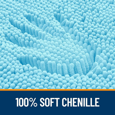 OLANLY Bathroom Rugs 30x20: Extra Soft Absorbent Chenille Bath Mats, Non-Slip, Quick Dry, Machine Washable Sky Blue