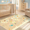 Hazo Haus 3x5 Animal World Map Bedroom Rug for Kids Soft Educational