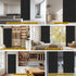 Set: (38-53" 53W78" Closet AJAZZ Curtain Rods No Drilling W Adjustable Range) & Accordion Door Curtain, Black L
