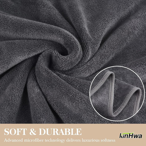 16inch 30inch (6, 16inch 30inch) KinHwa Microfiber Hand Towels for Bathroom Soft and Absorbent Face Towels for Bath
