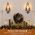 Set 2, Wall Candle Sconces of Vintage Flower-Shaped Metal Candle Holders for Pillar, Tealight, and LED Candles, Rustic