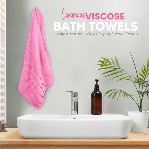 YRALY 8 Set, 600 2 2 4 Piece Luxury Towel GSM Ring Spun Cotton, Soft & Absorbent Viscose Stripe Towels, Bath, Hand