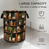 19.6x15.7 Inch Wooden Bookshelf Cat Laundry Basket Storage Bin Foldable Laundry Hamper Clothes Storage Bucket Organizer