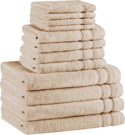 Comfort Spaces 12-Piece Luxury Bath Towel Set - 4 Large, 4 Hand,
