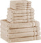 Comfort Spaces 12-Piece Luxury Bath Towel Set - 4 Large, 4 Hand,