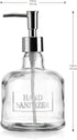 Elegant Home 18 Oz 7" Clear Embossed Glass Hand Sanitizer Dispenser Holder Bottle - Refillable Acrylic Pump for Soap,