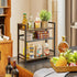IBUYKE 3-Tier Spice Rack, Industrial Counter Shelf Desktop Storage Organizer for Kitchen, Office, Living Room, Dark Grey