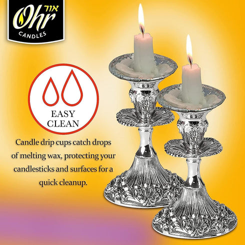 Ohr Candles Extra Heavy Disposable Aluminium Foil Candle Holder, 50 Pieces, Drip Cup Bobeches - 1 Pack