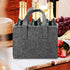 6 Bottle Wine Carrier Tote, Reusable Grocery Bags for Travel, Camping, Picnic, Grey