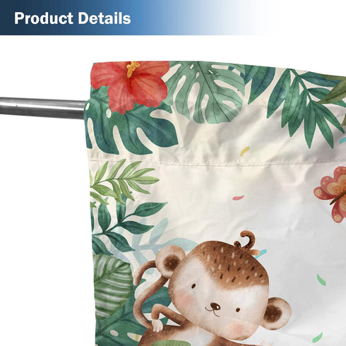 Yilinata 84 84 Jungle Safari Window Curtains for Kids Boys Girls Watercolor Cartoon Forest Animals Baby Living Room