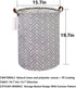 QUEENLALA Large Storage Basket, Collapsible Round Laundry Hamper for Bathroom/Home Decor, Boys and Girls Clothing (Grey