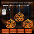 Lights,3 Pack 48LED Halloween Window Pumpkin String Light with Battery Operated,Timer Memory Hanging Orange Halloween