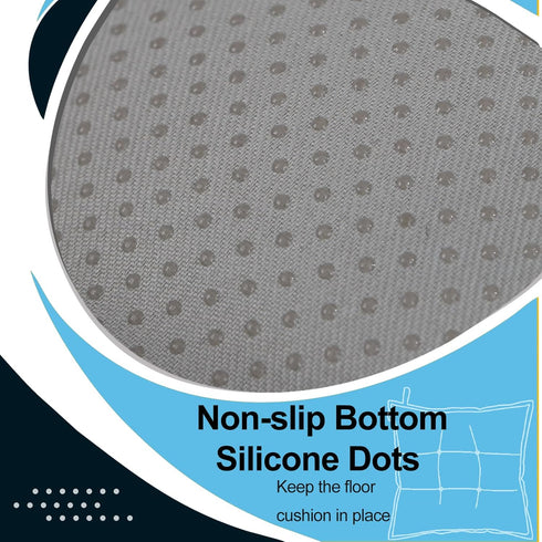 SINSOSSO Linen Cushion Pillow for Sitting - 22" Large Square Office Non-Slip Washable Yoga Indoor Floor Cushion Seating