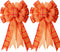 Iceyyyy Extra Large Fall Wreath Gift Bow - 18.8x10.6inch Orange Buffalo Plaid Check Wreath Bow for Fall, Thanksgiving,