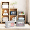 Cube Storage Bins with Lids, Clear Window Fabric Organizer Baskets, 4 Packs, Black for Shelves and Closet
