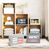 Cube Storage Bins with Lids, Clear Window Fabric Organizer Baskets, 4 Packs, Black for Shelves and Closet